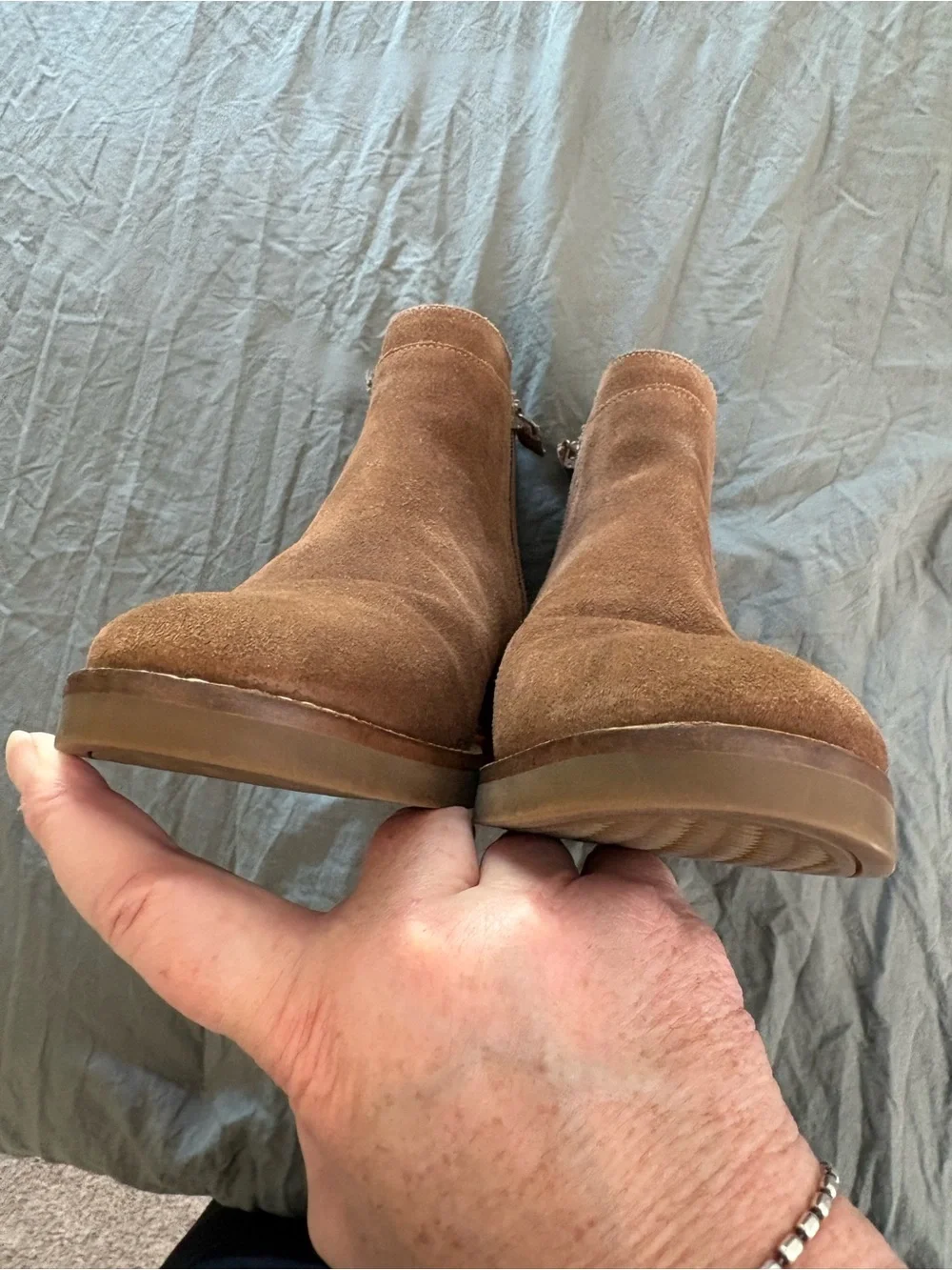 Cole Haan Rene Brown Suede Zip Bootie. Size 8.